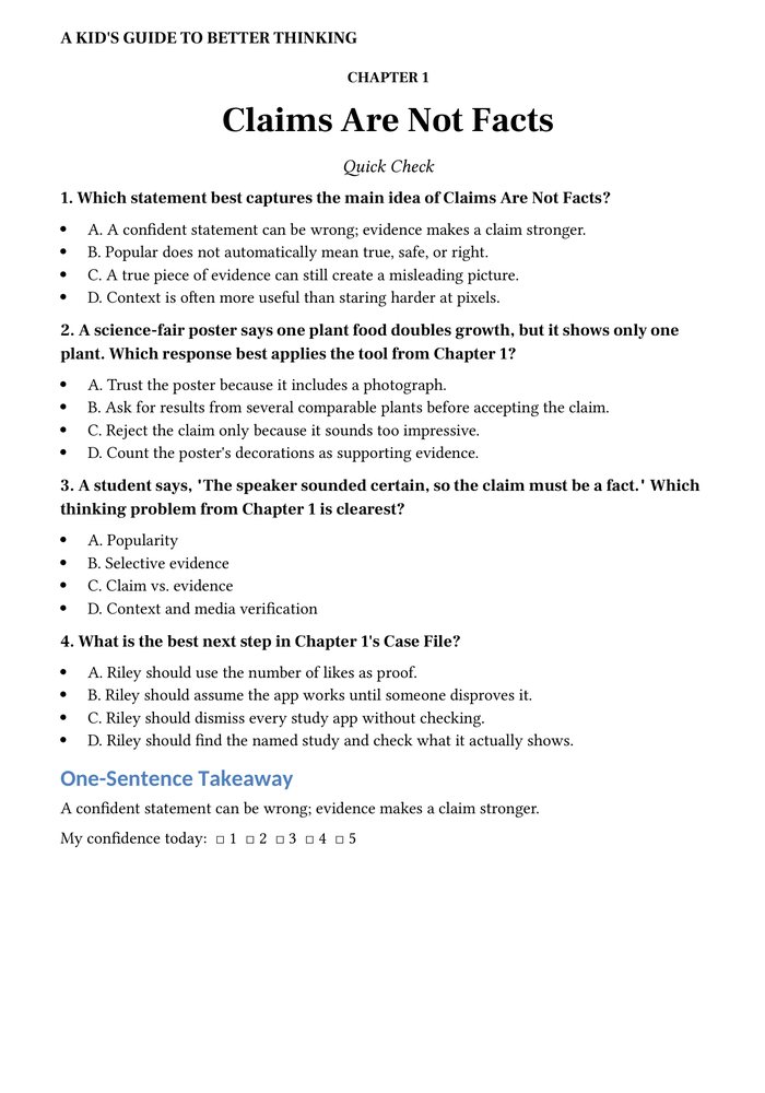 Detective questions and a Think Lab worksheet follow every case file.